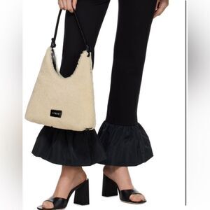 Staud ivory shearling Sherpa shoulder bag purse with dust bag